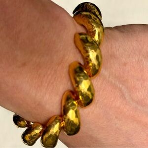 Milor Italy Bronze Gold Hammered Bracelet Magnetic Clasp- invisible NWT 💫🎁